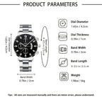 4pcs Men's Cool Trendy Silvery Watch + Chain Accessory Set, Quartz Movement, Zinc Alloy Case & Strap, Electronic Drive, Non-Rechargeable Battery, Round Dial, Pointer Display, Sports Style, Suitable for Him on Anniversary Birt - The Superior Findings Depot