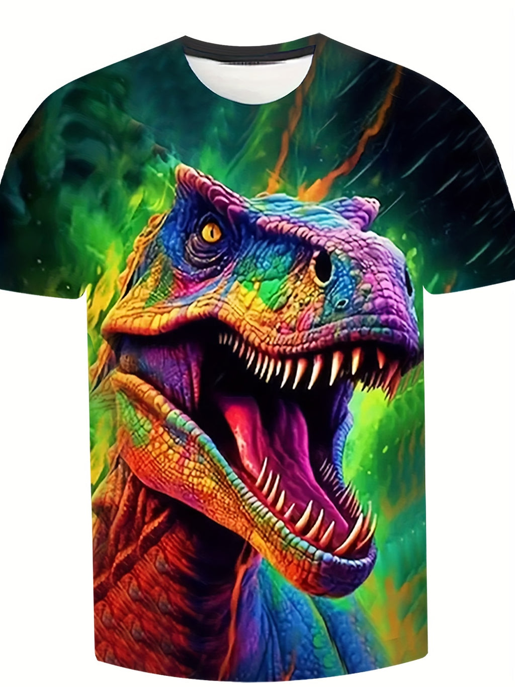 [Cool Dinosaur Tee] 4pcs Cool Dinosaur 3D Print Boys T-shirt | Casual Lightweight Comfy Short Sleeve Tee Tops | Boys Clothes For Summer - The Superior Findings Depot
