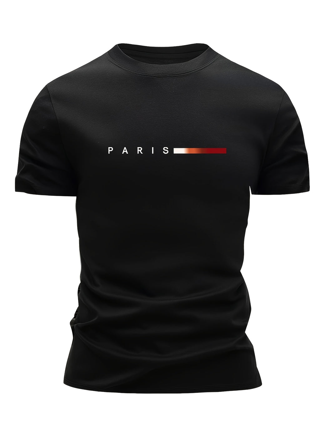 3pcs Men'S Lightweight Breathable T-Shirts - Quick-Dry Moisture-Wicking Round Neck Tops with Paris Print, All-Season Casual & Formal Wear, Sweat-Resistant - The Superior Findings Depot