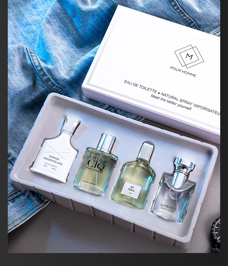 Woody Musk Men's Cologne Set 4pcs Long-Lasting Perfume Gift Pack Intense Fragrance for Confident Modern Masculine Appeal - The Superior Findings Depot