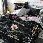 2/3pcs Brushed Marble Print Duvet Cover Set, Excludes Filling and Pillows - The Superior Findings Depot