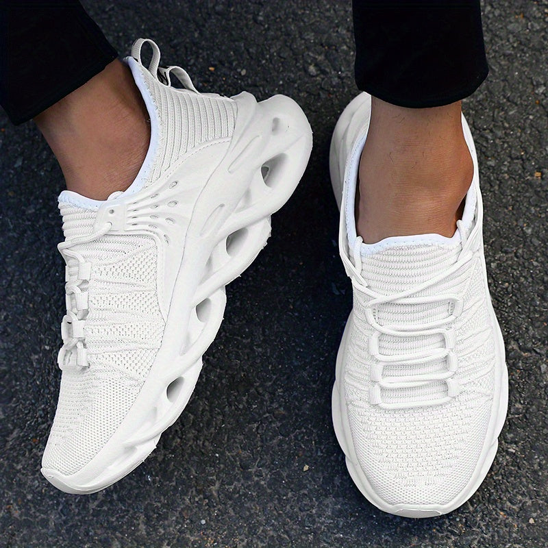 Men's Breathable Knit Running Footwear - Shock Absorption Soft Sole