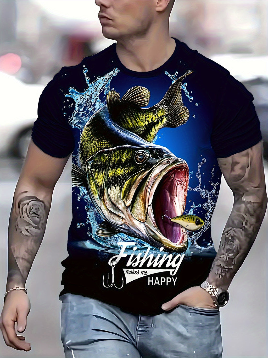 Men's Summer Creative Fashion 3D Digital Print T-Shirt