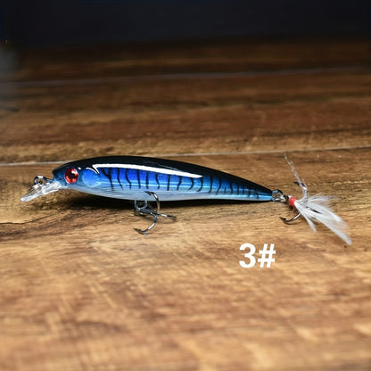 I-1pc Realistic 3D Bionic Minnow Fishing Lure - I-Laser Eyes Efana Nempilo, I-Soft Feather Teaser, ne-Sharp Treble Hook Yeziteleka Eziqinile - 90mm, 7g Artificial Hard Bait for Outdoor Freshwater and Saltwater Fishing Adventures