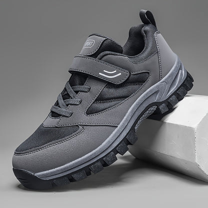 Men's Breathable Casual Shoes - Comfy, Soft Sole Sneakers with Hook and Loop Fastener for Outdoor Jogging