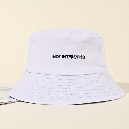 Embroidered Beach Bucket Hat - Lightweight, Solid Color, Sunscreen, Travel-Friendly Fisherman Cap for Outdoor Activities - Perfect for Beach, Travel, and Leisure