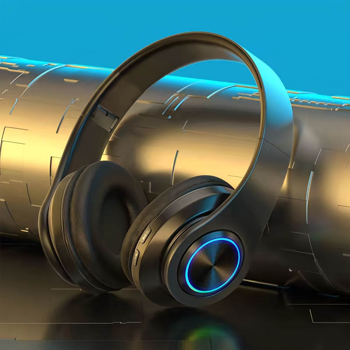 B39 Light Emitting Wireless Headphones, Colorful LED Lights Comfort Over Ear Foldable Headset With Built-in Microphone, FM, SD Card Slot, Wired For School/Tablet Computer/PC/TV/Cellphones/Travel Gift For Birthday/Easter/Boy/G - The Superior Findings Depot