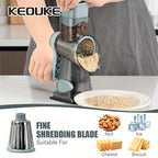 KEOUKE Multi-Functional Cheese & Vegetable Grater with Container