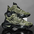 Men's Road Running Shoes - Olive Green & Black Accent