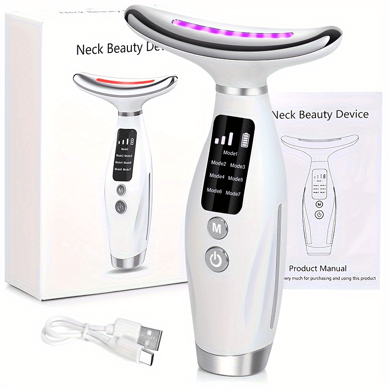 Face and Neck Massager, 7 Modes, Rechargeable USB, Home Neck and Face Massager, Perfect Gift for Mom on Mother's Day, Perfect Gift Choice for 10 Holidays - The Superior Findings Depot
