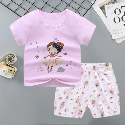 Children's Sets mother Kids Clothes Boys Girl T-shirt Shorts 2PCS Summer Cotton Short sleeve Baby Children Clothing Toddler Suit