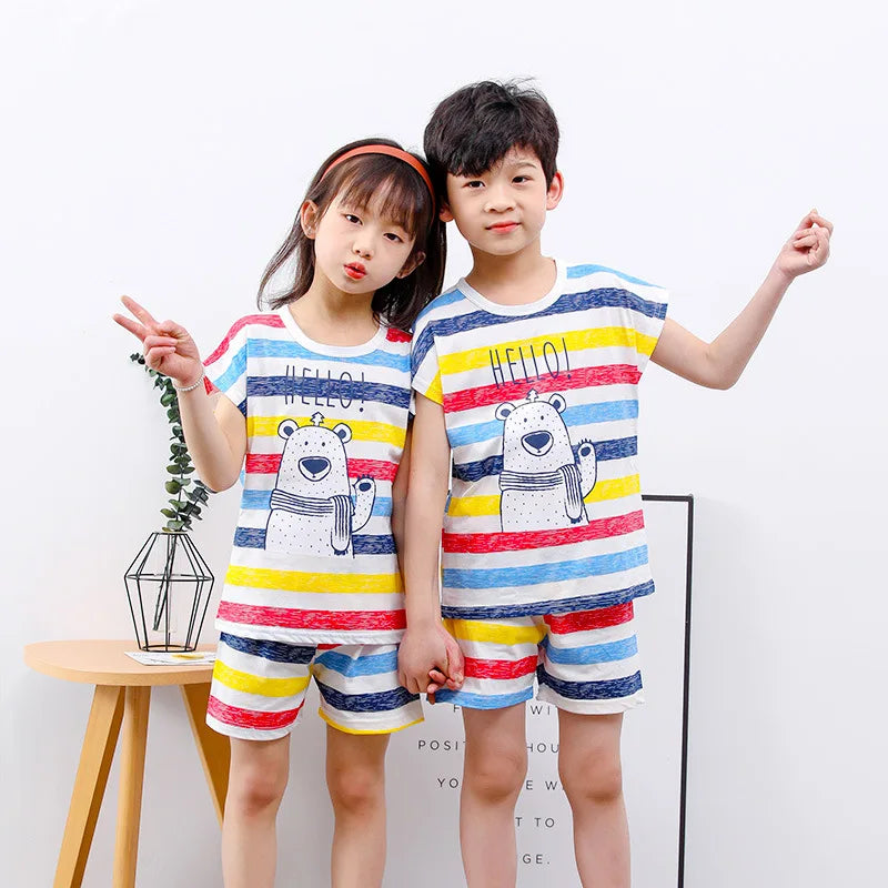 Children's Sets mother Kids Clothes Boys Girl T-shirt Shorts 2PCS Summer Cotton Short sleeve Baby Children Clothing Toddler Suit