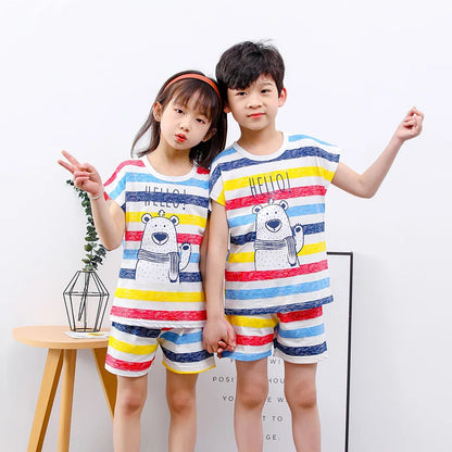 Children's Sets mother Kids Clothes Boys Girl T-shirt Shorts 2PCS Summer Cotton Short sleeve Baby Children Clothing Toddler Suit