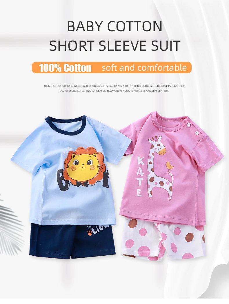 Children's Sets mother Kids Clothes Boys Girl T-shirt Shorts 2PCS Summer Cotton Short sleeve Baby Children Clothing Toddler Suit