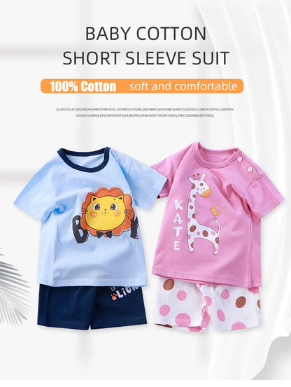 Children's Sets mother Kids Clothes Boys Girl T-shirt Shorts 2PCS Summer Cotton Short sleeve Baby Children Clothing Toddler Suit