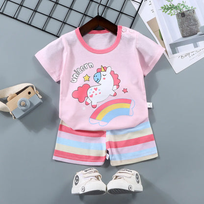 Children's Sets mother Kids Clothes Boys Girl T-shirt Shorts 2PCS Summer Cotton Short sleeve Baby Children Clothing Toddler Suit
