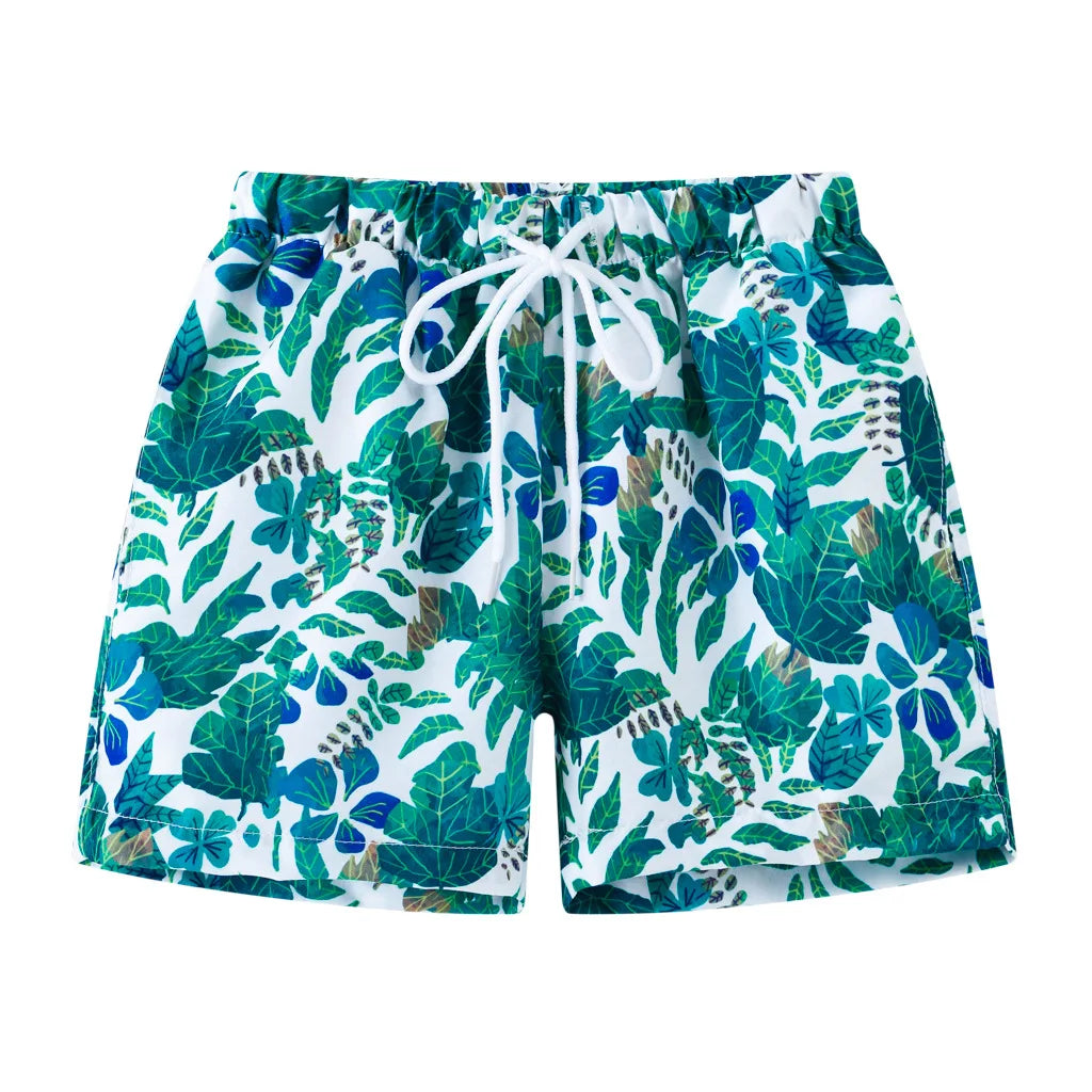 Kids Summer Cartoon Board Shorts – Boys & Girls Beach Trunks, Casual Sports Shorts, Elastic Waist, Lightweight & Breathable Cotton Blend (Ages 4–6)