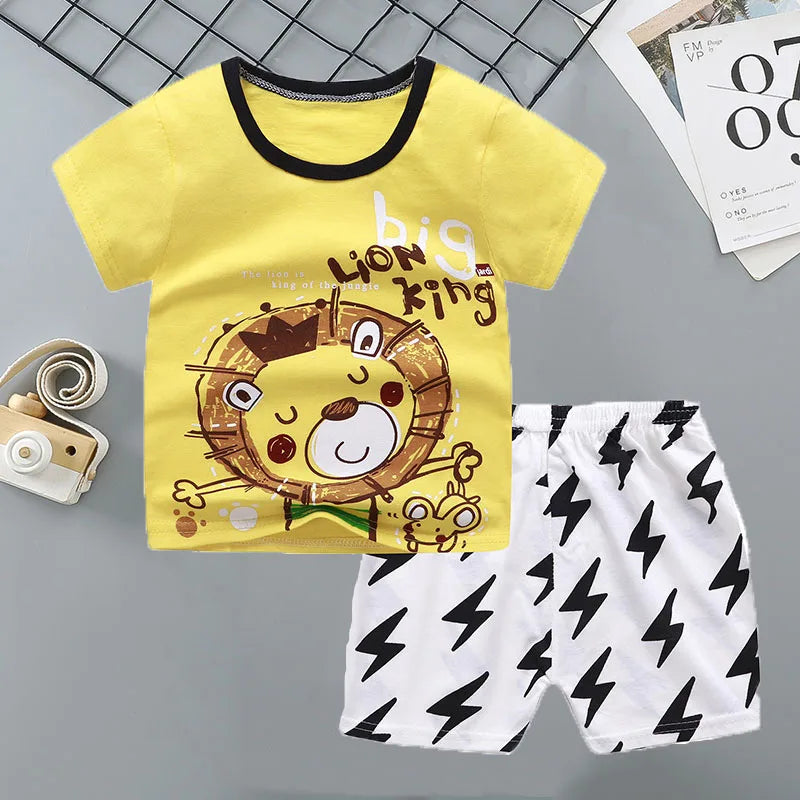 Children's Sets mother Kids Clothes Boys Girl T-shirt Shorts 2PCS Summer Cotton Short sleeve Baby Children Clothing Toddler Suit