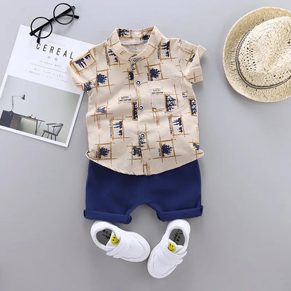 Fashion Baby Boy's Suit Summer Casual Clothes Set Top Shorts 2PCS Baby Clothing Set For Boys Infant Suits Kids Clothes