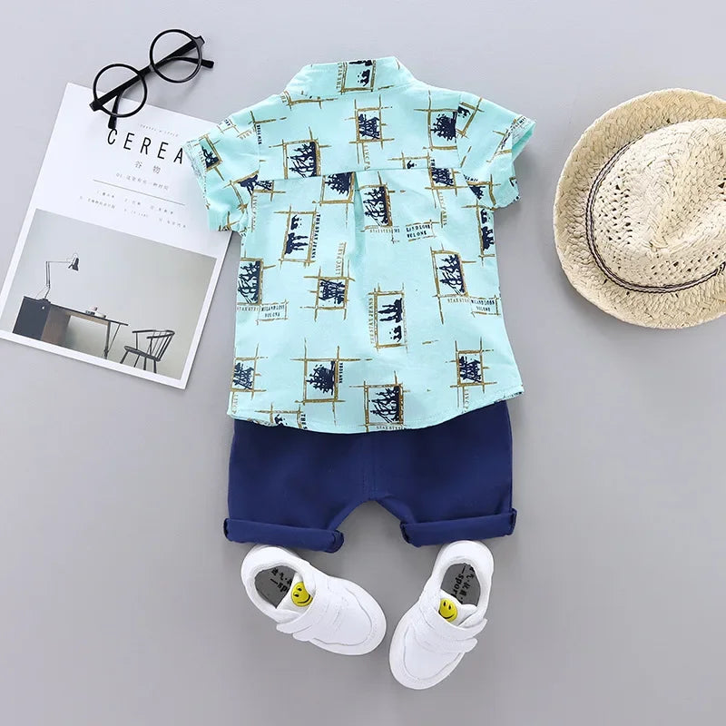 Fashion Baby Boy's Suit Summer Casual Clothes Set Top Shorts 2PCS Baby Clothing Set For Boys Infant Suits Kids Clothes