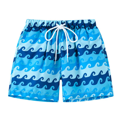 Kids Summer Cartoon Board Shorts – Boys & Girls Beach Trunks, Casual Sports Shorts, Elastic Waist, Lightweight & Breathable Cotton Blend (Ages 4–6)