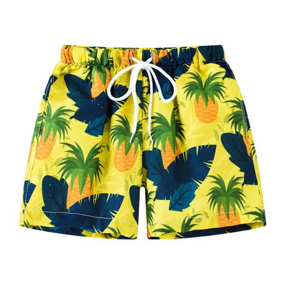 Kids Summer Cartoon Board Shorts – Boys & Girls Beach Trunks, Casual Sports Shorts, Elastic Waist, Lightweight & Breathable Cotton Blend (Ages 4–6)