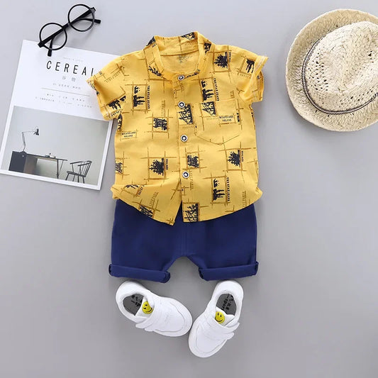 Fashion Baby Boy's Suit Summer Casual Clothes Set Top Shorts 2PCS Baby Clothing Set For Boys Infant Suits Kids Clothes