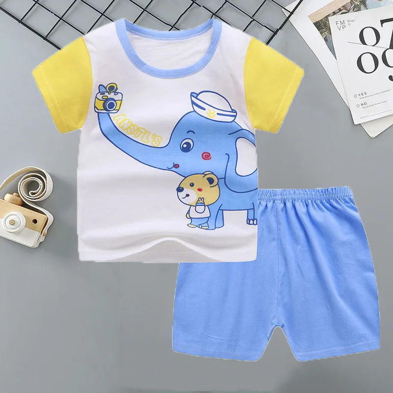 Children's Sets mother Kids Clothes Boys Girl T-shirt Shorts 2PCS Summer Cotton Short sleeve Baby Children Clothing Toddler Suit