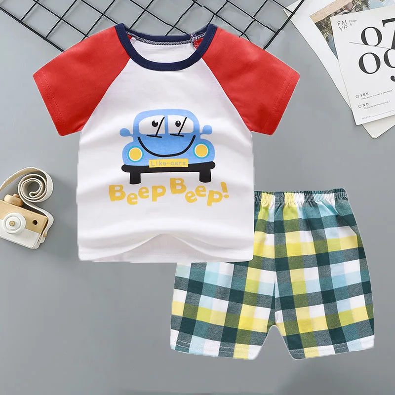Children's Sets mother Kids Clothes Boys Girl T-shirt Shorts 2PCS Summer Cotton Short sleeve Baby Children Clothing Toddler Suit