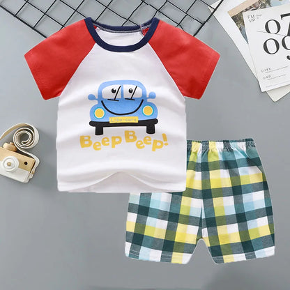 Children's Sets mother Kids Clothes Boys Girl T-shirt Shorts 2PCS Summer Cotton Short sleeve Baby Children Clothing Toddler Suit