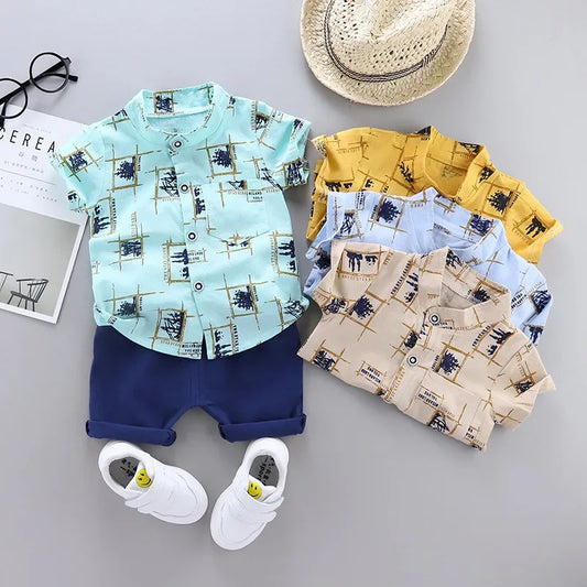 Fashion Baby Boy's Suit Summer Casual Clothes Set Top Shorts 2PCS Baby Clothing Set For Boys Infant Suits Kids Clothes