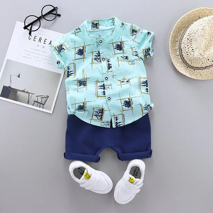 Fashion Baby Boy's Suit Summer Casual Clothes Set Top Shorts 2PCS Baby Clothing Set For Boys Infant Suits Kids Clothes