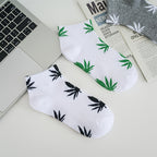 1pair Men's Leaf Pattern Ankle Sock For Spring Summer And Autumn outdoor Waering - The Superior Findings Depot