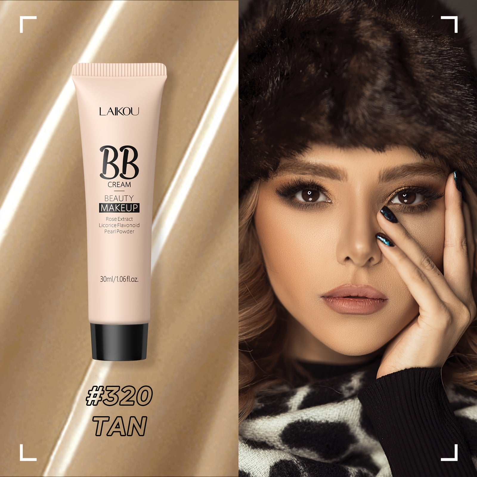 LAIKOU Waterproof BB Cream - Full Coverage Concealer with Deep Moisturizing & Oil Control, Cover Pores, Natural Finish, Long-Lasting Coverage, All-Day Wear, Suitable For All Light Types, Makeup Essentials, Sleek Tube Design - The Superior Findings Depot