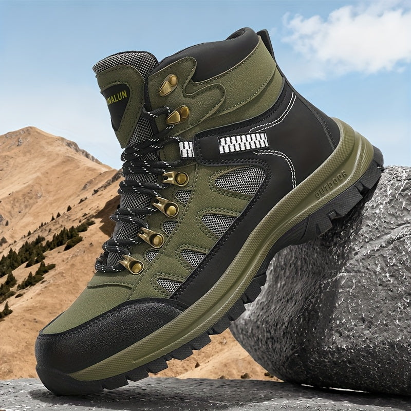 MAINALUN Men's All-Season High-Top Hiking Boots - Heavy-Duty