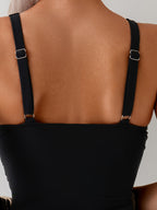 Women's Modest One-Piece Swimsuit with Removable Chest Pads - Tummy Control Strap Adjustment System, Full-Coverage Bath Suit, Hand Washable High-Elasticity Swimwear for Beach & Pool - The Superior Findings Depot