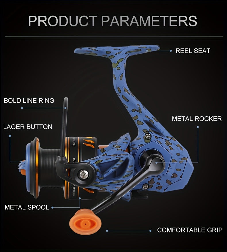BILLINGS Heavy-Duty Spinning Fishing Reel 2000-5000 Series - 10kg/22LB Max Drag, 5.2:1 & 4.7:1 Gear Ratio, Saltwater/Freshwater, Ambidextrous Left/Right Hand Retrieve, Lightweight Durable Alloy, Large Capacity for Bass, Trout - The Superior Findings Depot