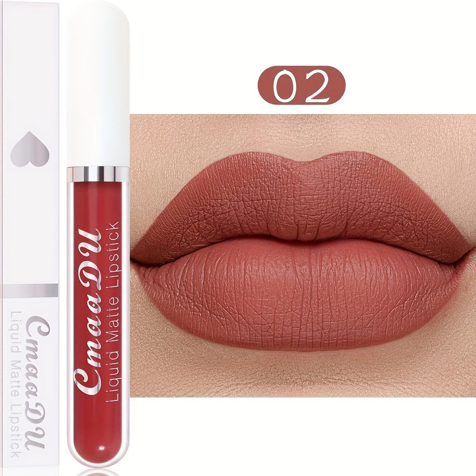 Long-Lasting Matte Liquid Lipstick - Waterproof, Non-Stick, Fruit Scented, Sweatproof, Hydrating, Lightweight, Durable Makeup for Dining, Swimming, Summer - Fruit Fragrance, Cup-Shaped Applicator - The Superior Findings Depot