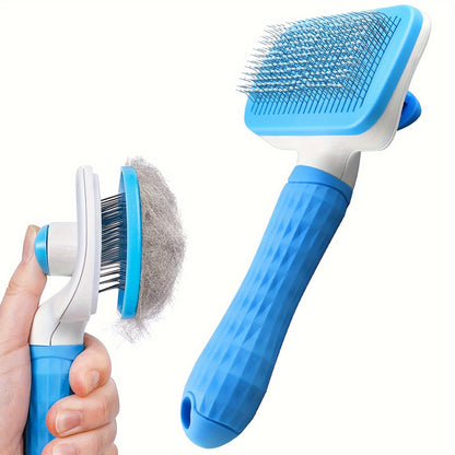 Heavy-Duty Pet Grooming Comb & Deshedding Brush – One-Click Hair Release, Dual Grip Tool for Dogs & Cats – Removes Loose Fur, Reduces Shedding, Prevents Matting, Promotes Healthy Coat – Perfect for Long-Haired Breeds