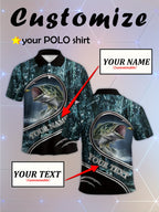 Customizable Men's Summer Polo - Tropical Fishing & Hook 3D Print