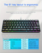 MageGee Mini 60% Gaming/Office Keyboard, Keycap Type Wired RGB Backlit Compact Computer Keyboard for Windows/Mac/Laptop, Laptop Accessory, Modern Keyboard, Sturdy Construction, Adjustable Lighting, Students - The Superior Findings Depot