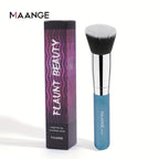 MAANGE Flawless Foundation Brush - Large Flat Top, Ultra-Soft Nylon Bristles for Seamless, Quick Application - Fragrance-Free, Ideal for All Skin Types - Black Handle, MAANGE - The Superior Findings Depot