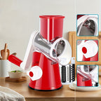 New Manual Food Processor & Shredder - Heavy-Duty Metal Drum Slicer