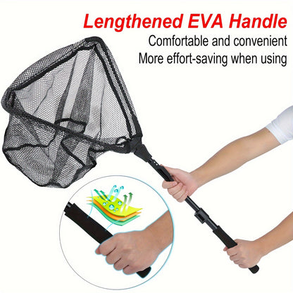 Complete Fishing Tool Set - Nets with Telescopic Folding Landing Net, EVA Handle, Durable Nylon Net Bag, Stainless Steel Fish Controller, and Fishing Pliers for Efficient Catching and Releasing