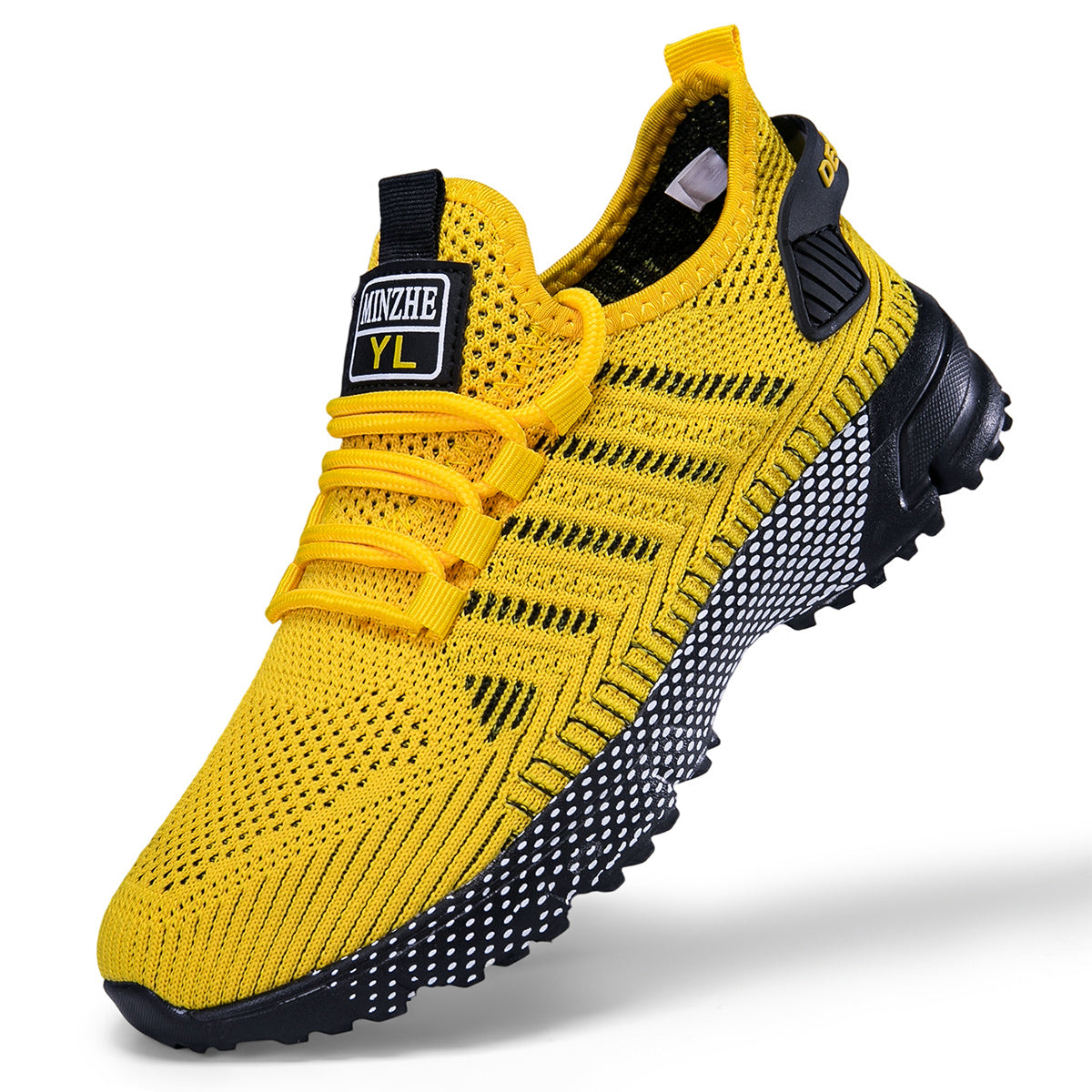 Men's Breathable Knitted Sports Shoes - Shock-Absorbing Non-Slip