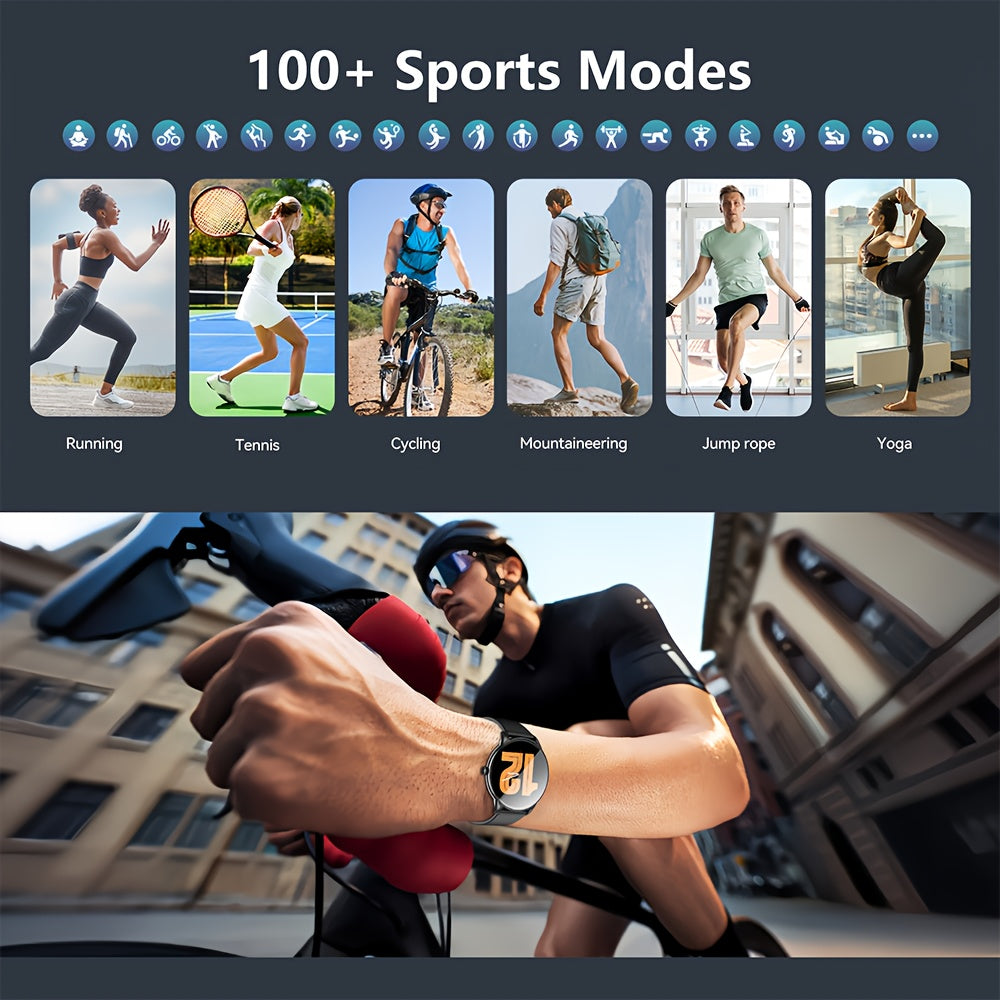 New Men's and Women's Sports Smartwatch, 1.52-inch Full Touch Screen with Call and Message Features, Activity Tracker, Pedometer, Multiple Sport Modes, Compatible with iOS/Android Devices, Minimalist Style, TPU Strap, Alloy C - The Superior Findings Depot