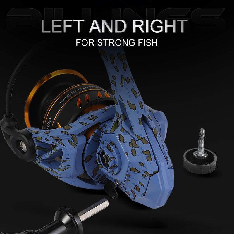 BILLINGS Heavy-Duty Spinning Fishing Reel 2000-5000 Series - 10kg/22LB Max Drag, 5.2:1 & 4.7:1 Gear Ratio, Saltwater/Freshwater, Ambidextrous Left/Right Hand Retrieve, Lightweight Durable Alloy, Large Capacity for Bass, Trout - The Superior Findings Depot