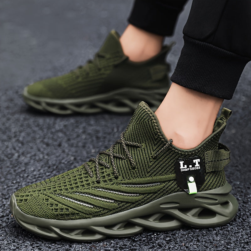 Men's Lightweight Plus Size Jogging Shoes - Breathable Mesh Lace-Up