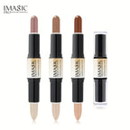 IMAN OF MAGIC Dual-Ended Concealer & Contour Stick - Waterproof, Natural Finish for All Skin Tones | Highlights & Conceals Blemishes, Dark Circles, Shadows Nose & Cheeks | Versatile Makeup Stick with Pink & Brown Shades - The Superior Findings Depot