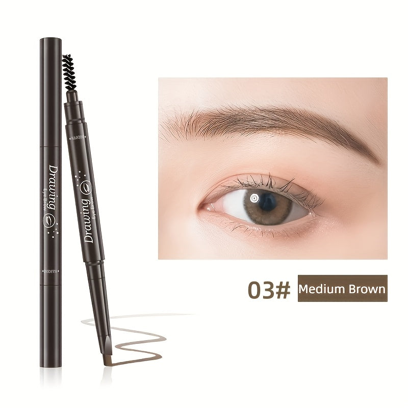Waterproof 5 Colors Natural Makeup Double Heads Automatic Eyebrow Pencil Waterproof Long-lasting Easy Ware Eyebrow Pen With Eyebrow Brush - The Superior Findings Depot